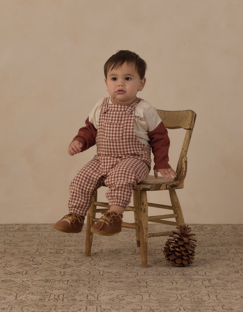 Rylee + Cru LLC BABY OVERALLS BRICK CHECK