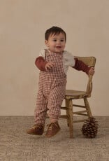 Rylee + Cru LLC BABY OVERALLS BRICK CHECK