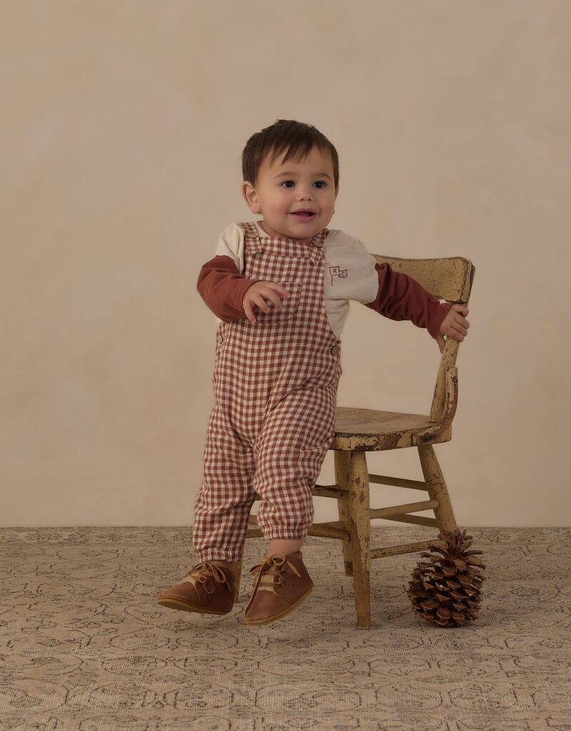 Rylee + Cru LLC BABY OVERALLS BRICK CHECK