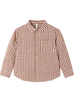 Rylee + Cru LLC COLLARED LONG SLEEVE SHIRT BRICK CHECK