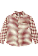 Rylee + Cru LLC COLLARED LONG SLEEVE SHIRT BRICK CHECK