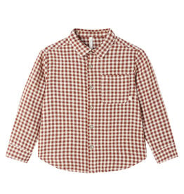 Rylee + Cru LLC COLLARED LONG SLEEVE SHIRT BRICK CHECK