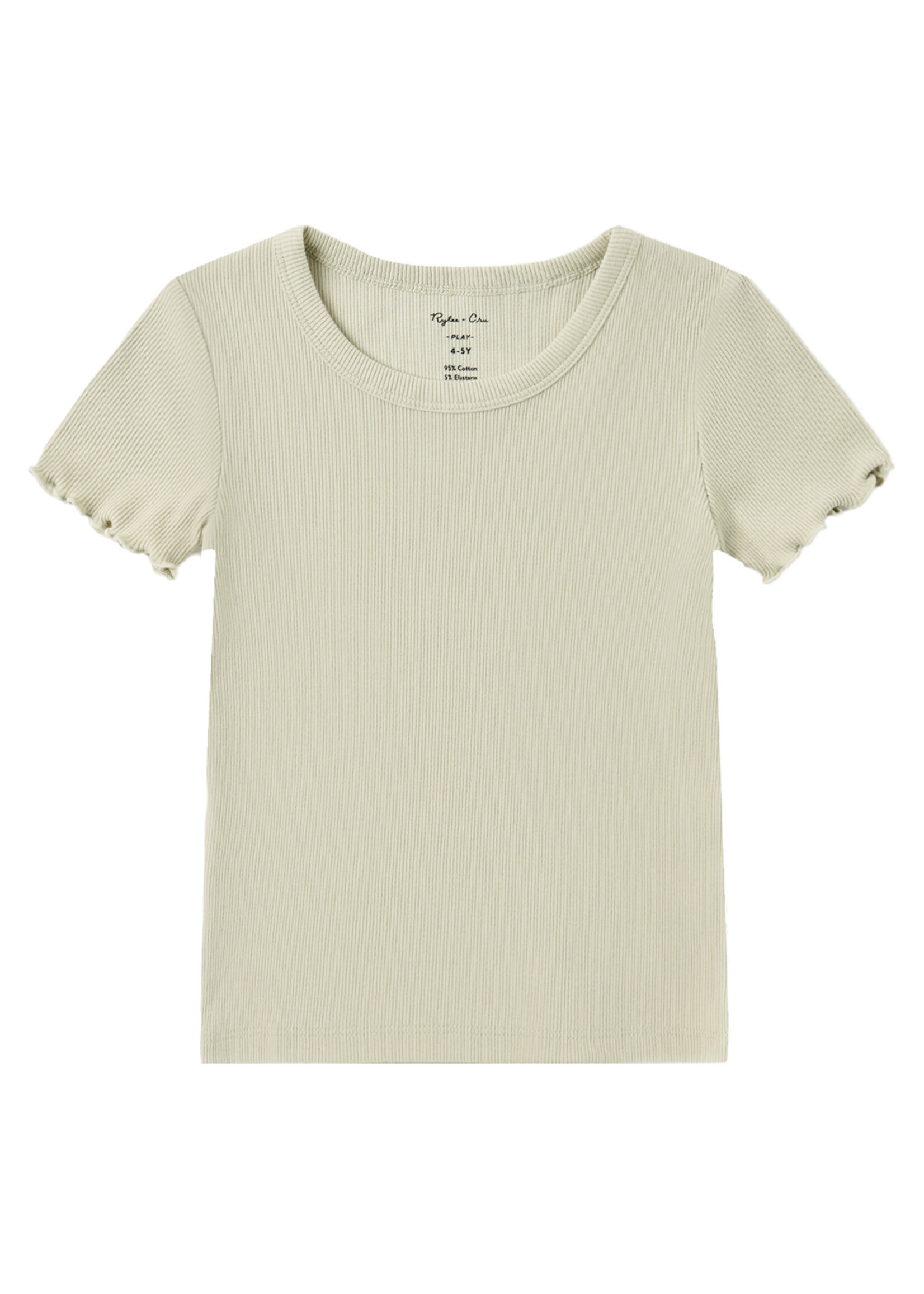 Rylee + Cru LLC RIBBED BASIC TEE PISTACHIO