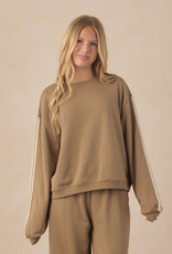 Rylee + Cru LLC TEEN OVERSIZED SWEATSHIRT OLIVE