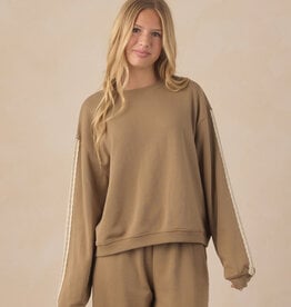 Rylee + Cru LLC TEEN OVERSIZED SWEATSHIRT OLIVE