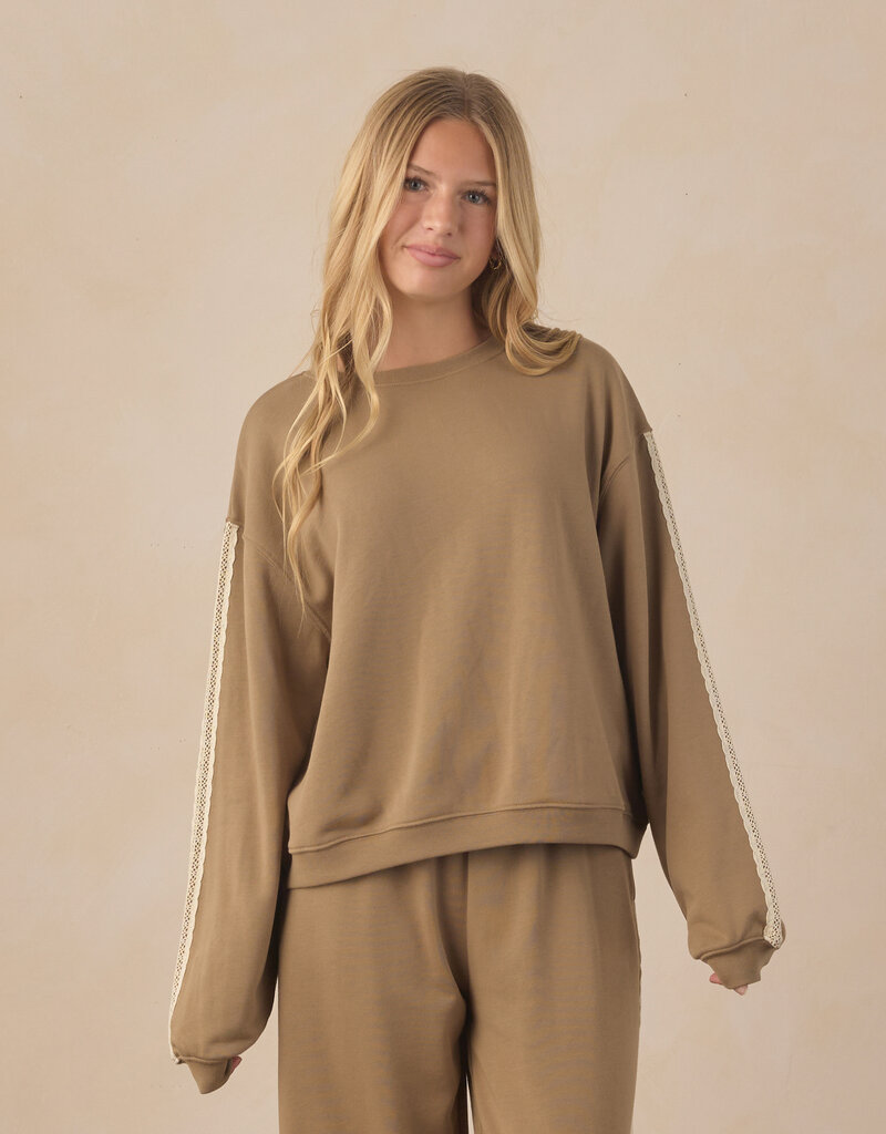 Rylee + Cru LLC TEEN OVERSIZED SWEATSHIRT OLIVE