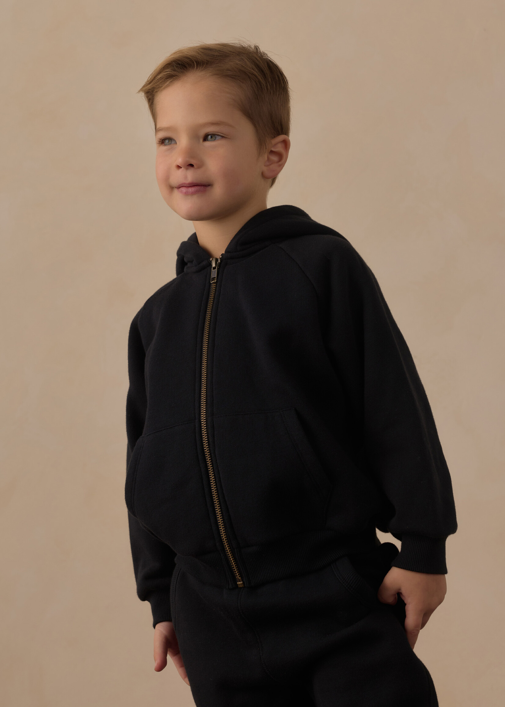 Rylee + Cru LLC TECH HOODIE HEATHERED BLACK