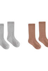 Rylee + Cru LLC RIBBED SOCKS, 2-PACK CLAY, DUSTY BLUE