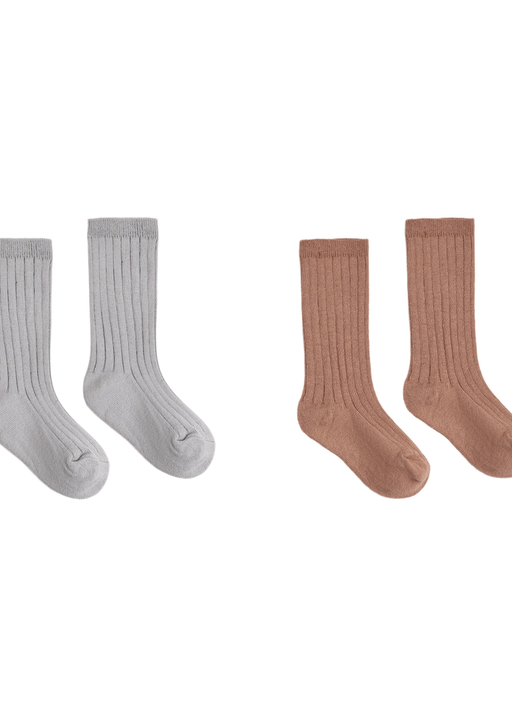 Rylee + Cru LLC RIBBED SOCKS, 2-PACK CLAY, DUSTY BLUE