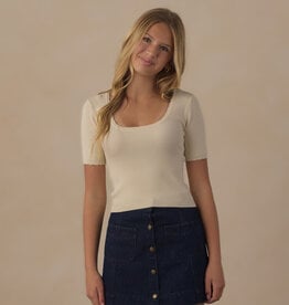 Rylee + Cru LLC TEEN SCALLOP TEE NATURAL