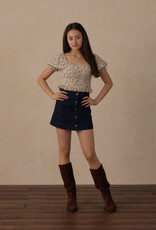 Rylee + Cru LLC TEEN ZOE TOP WINTER GARDEN IVORY