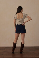 Rylee + Cru LLC TEEN ZOE TOP WINTER GARDEN IVORY