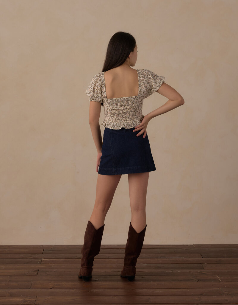 Rylee + Cru LLC TEEN ZOE TOP WINTER GARDEN IVORY