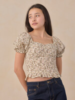 Rylee + Cru LLC TEEN ZOE TOP WINTER GARDEN IVORY