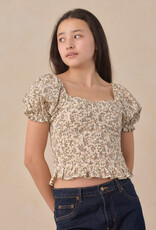 Rylee + Cru LLC TEEN ZOE TOP WINTER GARDEN IVORY