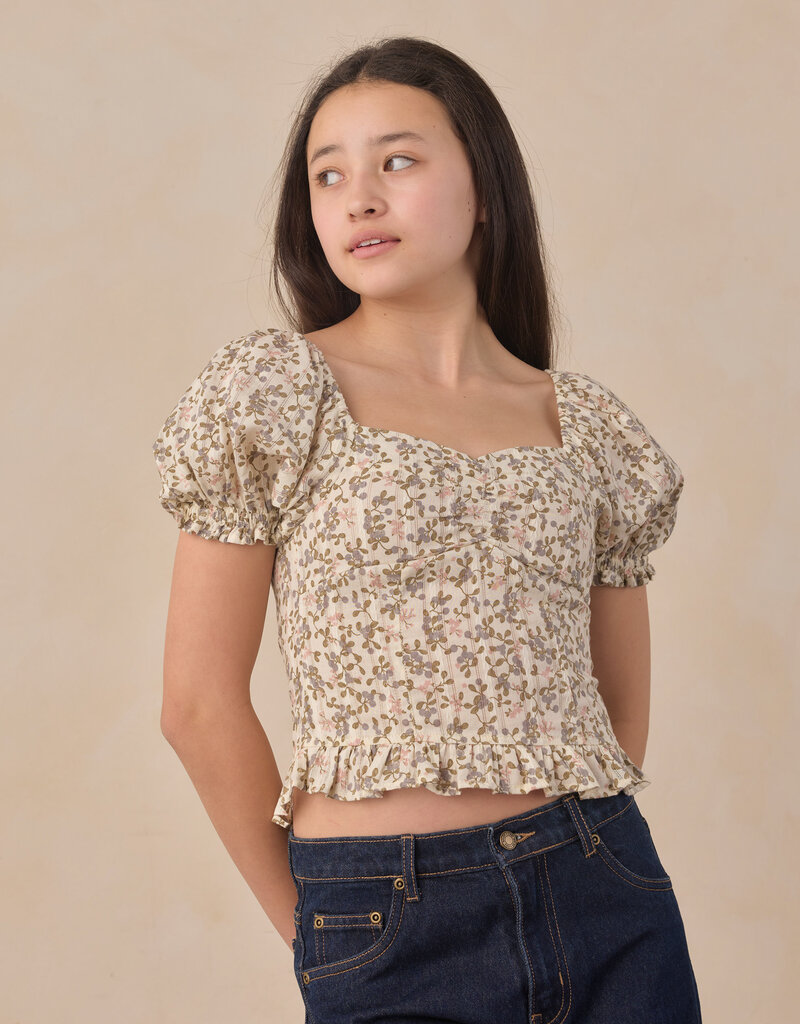 Rylee + Cru LLC TEEN ZOE TOP WINTER GARDEN IVORY