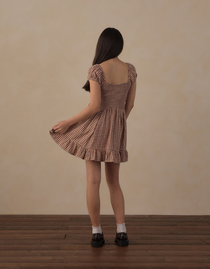 Rylee + Cru LLC TEEN STELLA DRESS BRICK CHECK
