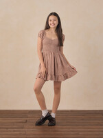 Rylee + Cru LLC TEEN STELLA DRESS BRICK CHECK