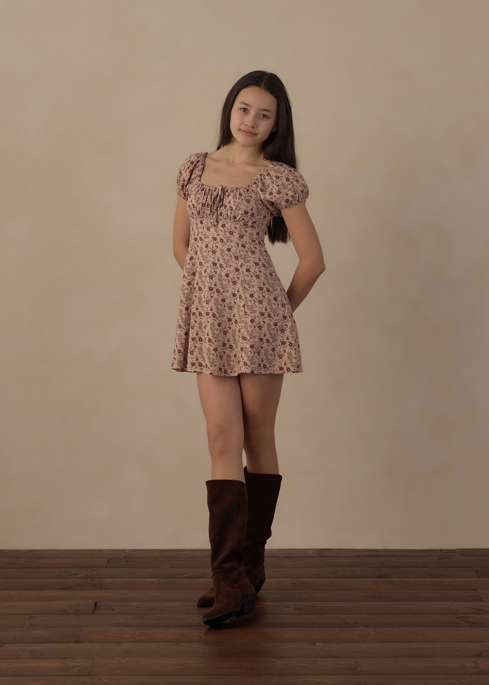 Rylee + Cru LLC TEEN IVY DRESS PINK FLORAL BLUSH