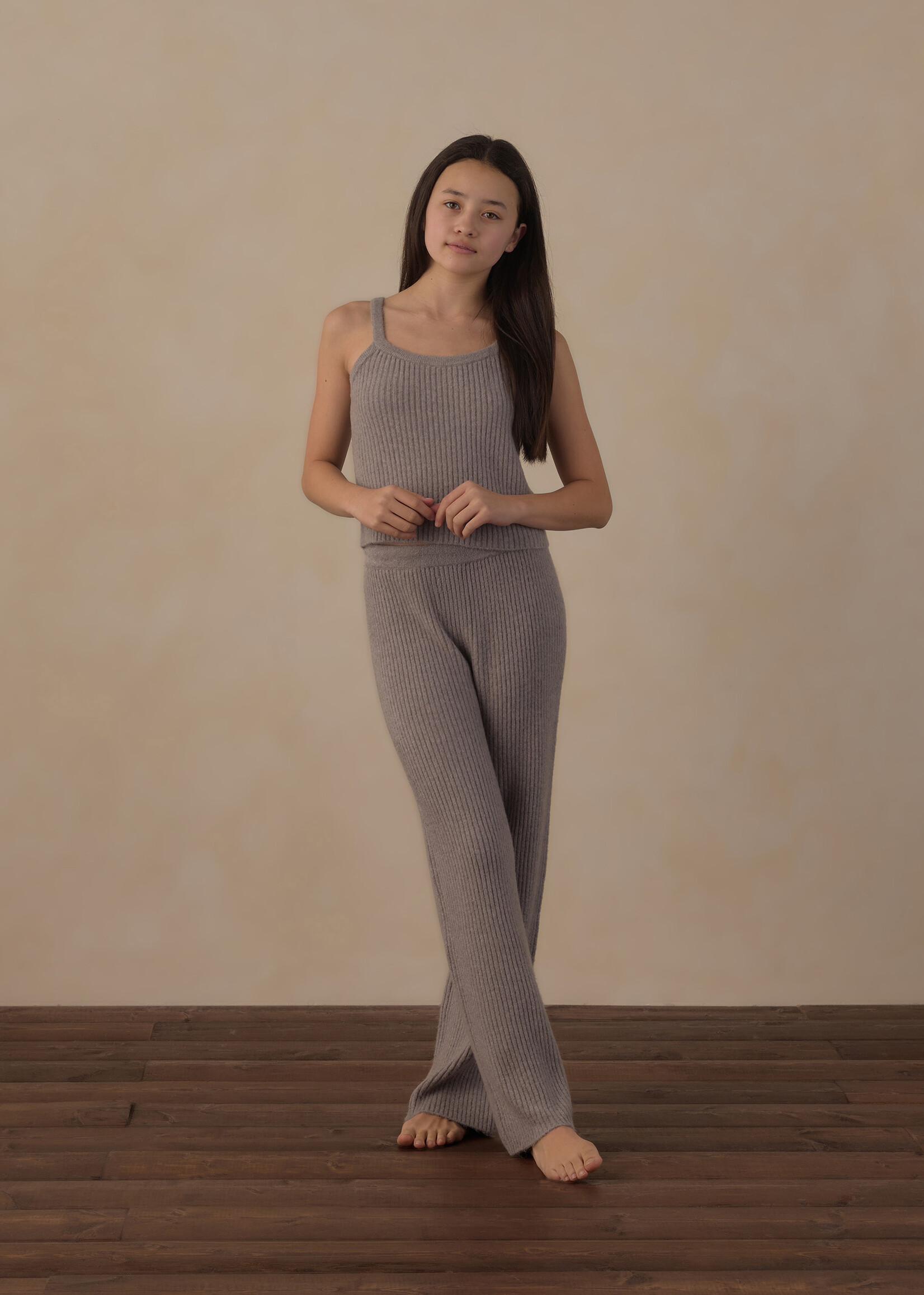 Rylee + Cru LLC TEEN FUZZY KNIT LOUNGE SET DUSTY BLUE