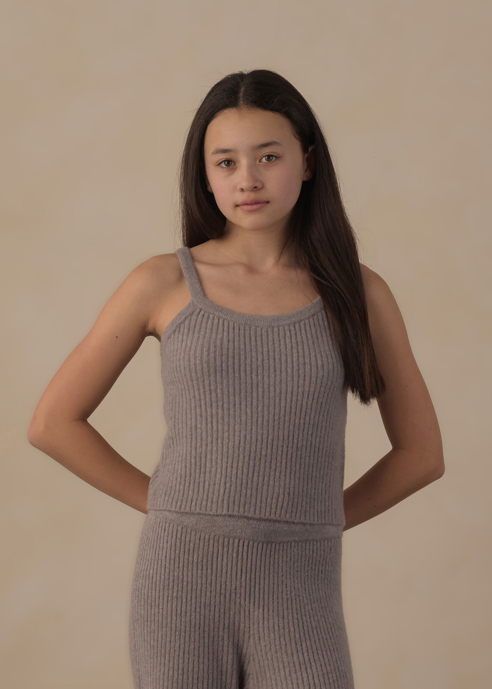 Rylee + Cru LLC TEEN FUZZY KNIT LOUNGE SET DUSTY BLUE