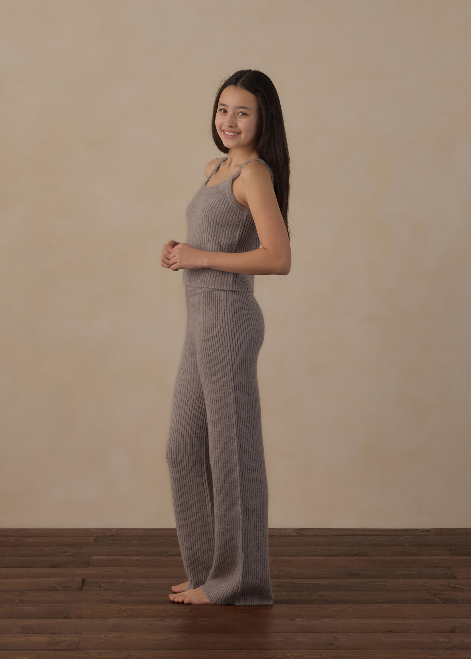 Rylee + Cru LLC TEEN FUZZY KNIT LOUNGE SET DUSTY BLUE
