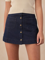 Rylee + Cru LLC TEEN DENVER MINI SKIRT DARK INDIGO