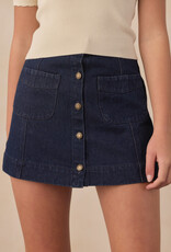 Rylee + Cru LLC TEEN DENVER MINI SKIRT DARK INDIGO