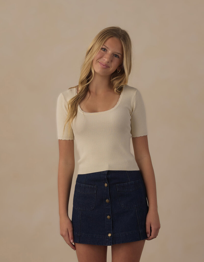 Rylee + Cru LLC TEEN DENVER MINI SKIRT DARK INDIGO
