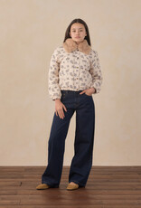 Rylee + Cru LLC TEEN BAGGY WIDE LEG DENIM DARK INDIGO