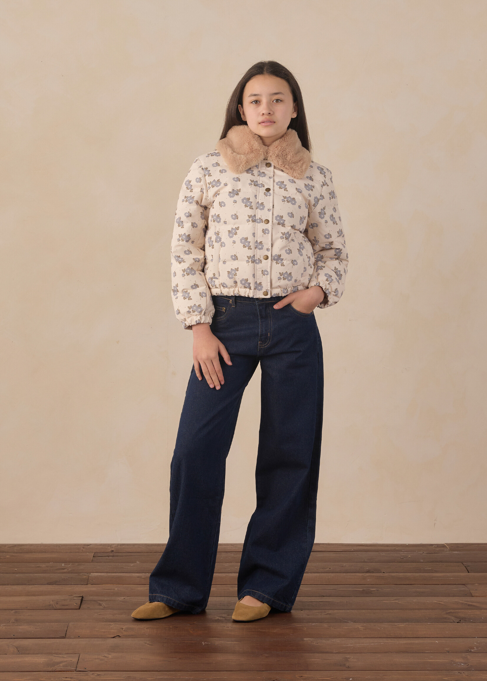 Rylee + Cru LLC TEEN BAGGY WIDE LEG DENIM DARK INDIGO