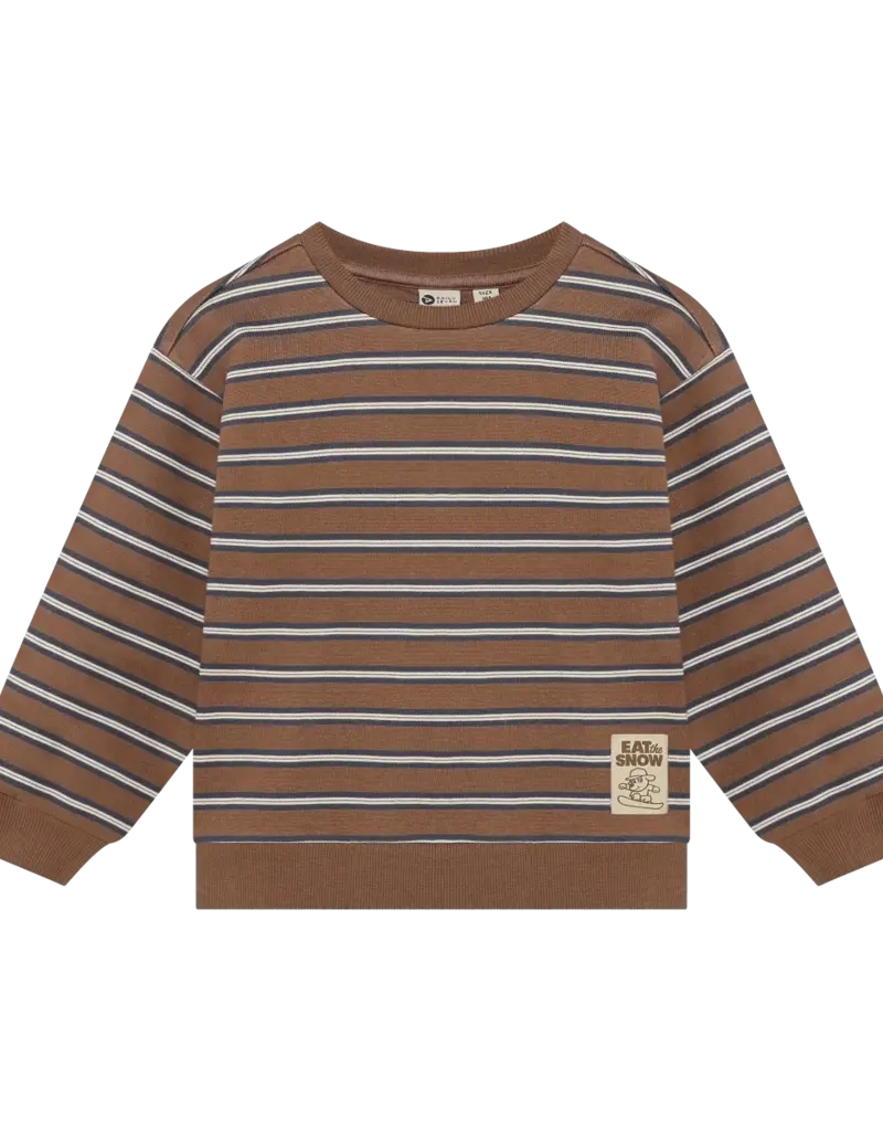 Robo Kidswear OVERSIZED SWEATER STRIPED ALMOND BROWN