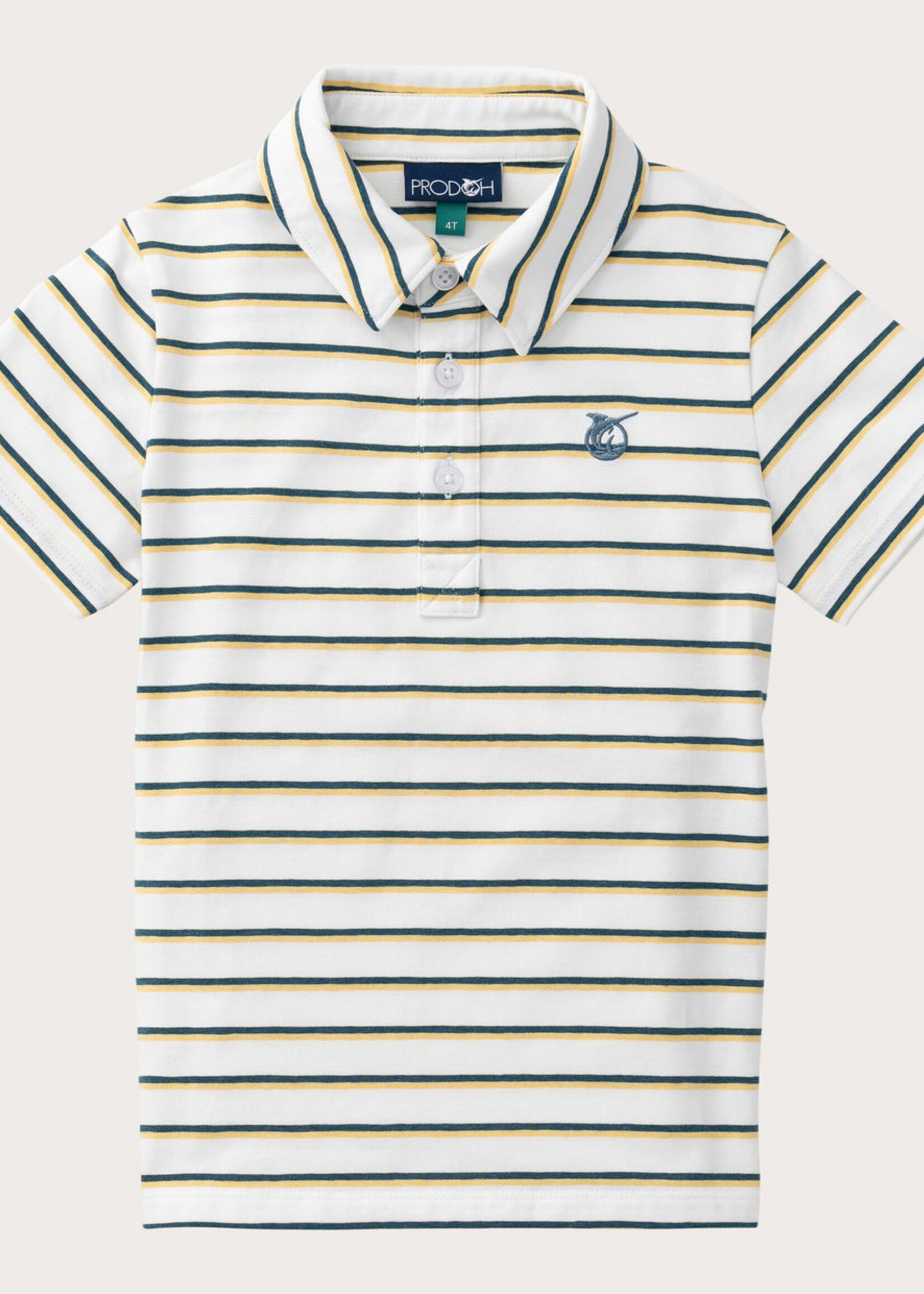 Prodoh S/S Too Cool For School Polo Ochre Tapestry Stripe