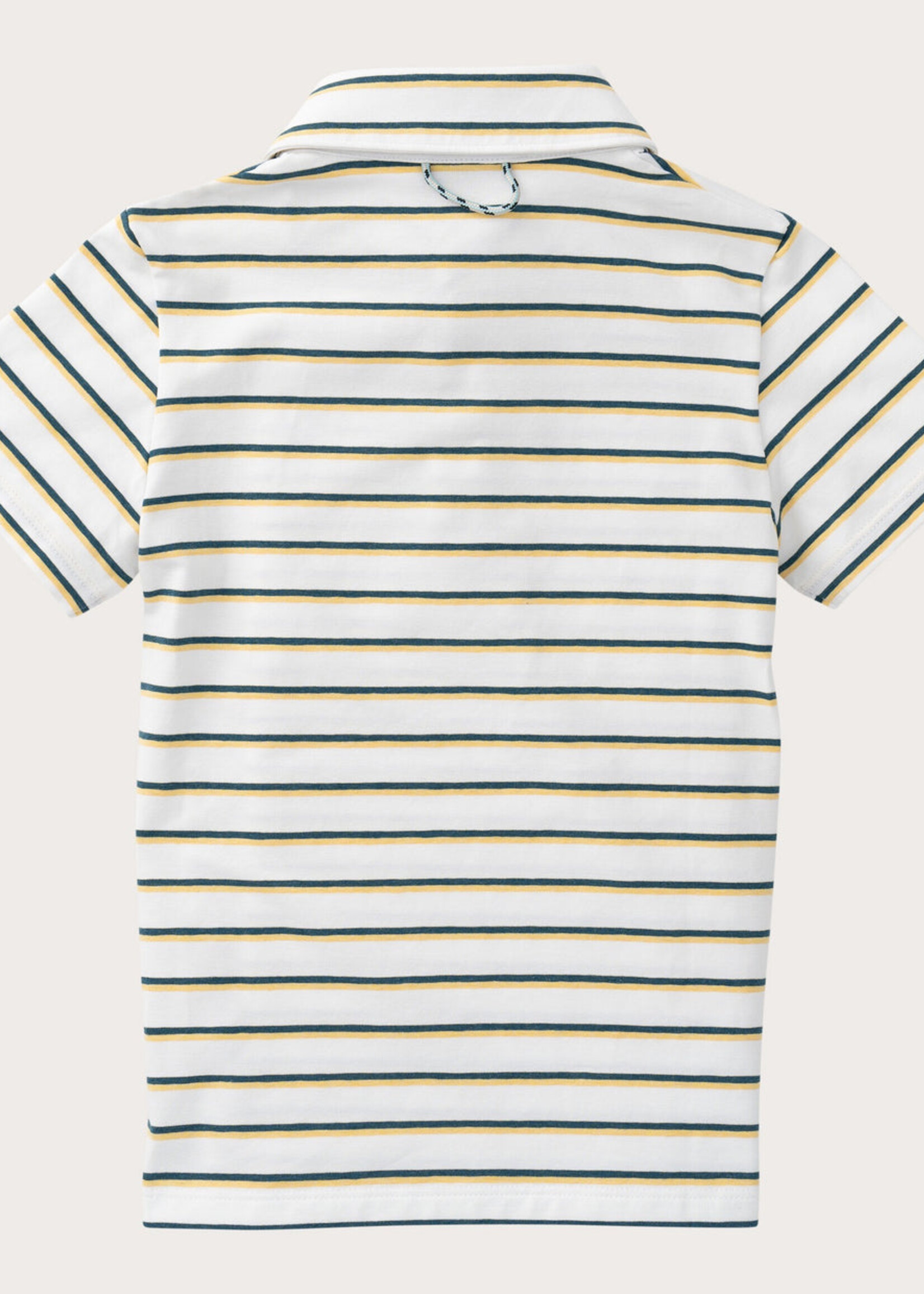 Prodoh S/S Too Cool For School Polo Ochre Tapestry Stripe