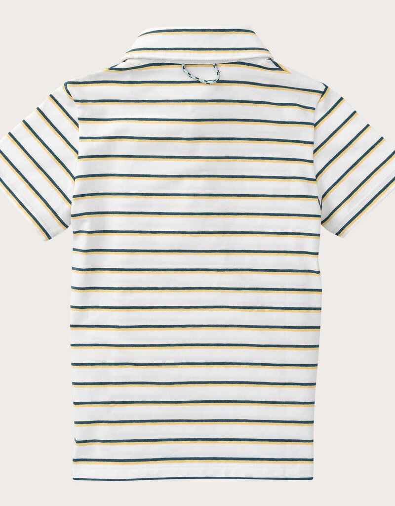 Prodoh S/S Too Cool For School Polo Ochre Tapestry Stripe