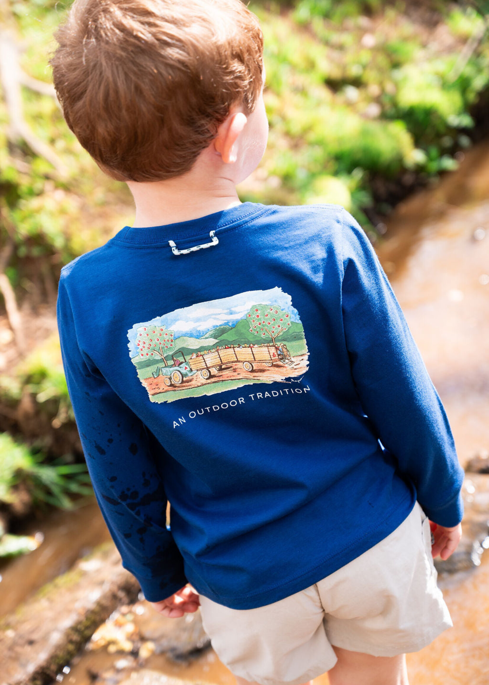Prodoh L/S Cotton T-Shirt Navy Peony