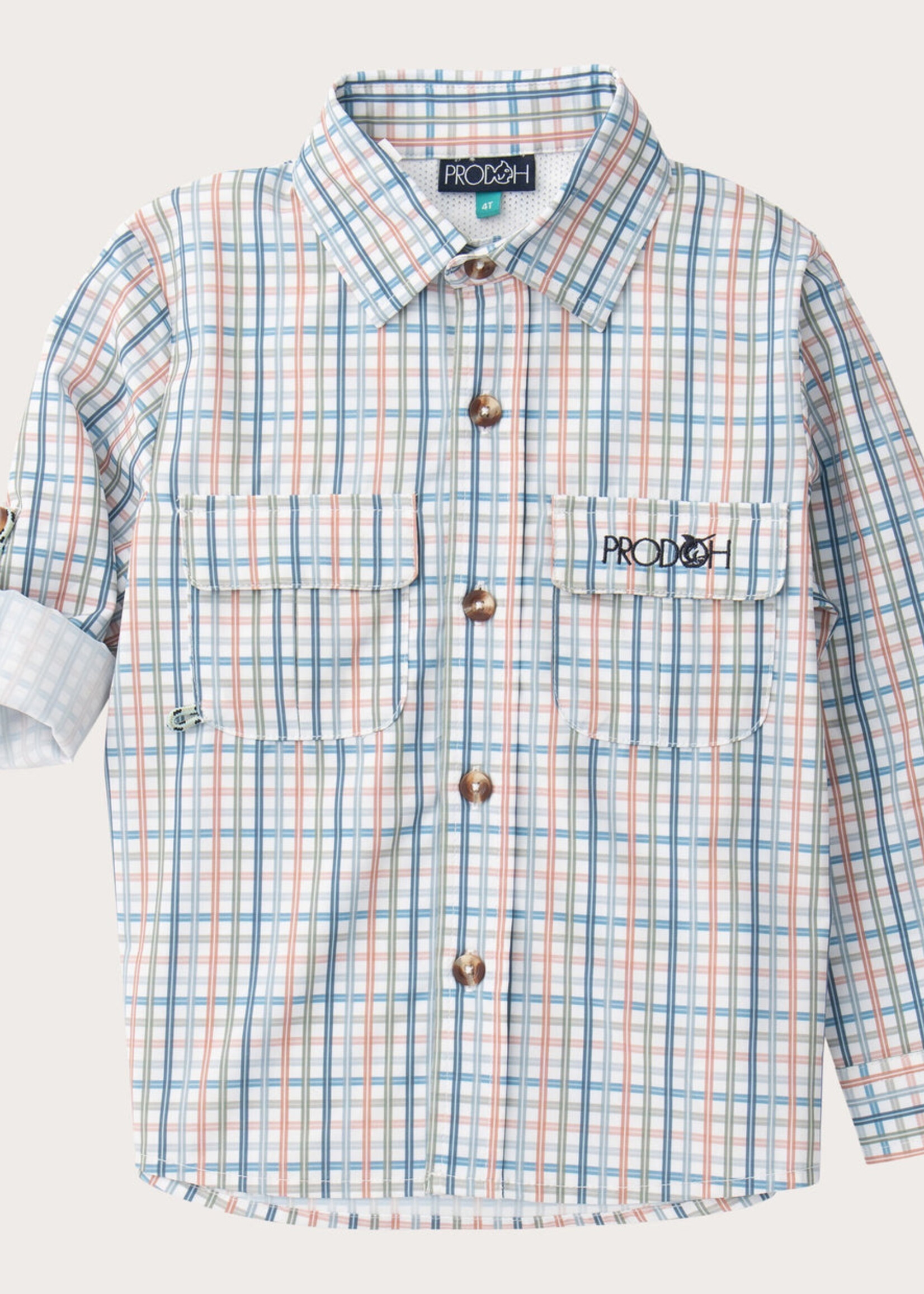 Prodoh Founders Kids L/S Fishing Shirt Arona Sullivans Island Plaid