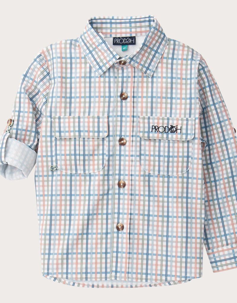 Prodoh Founders Kids L/S Fishing Shirt Arona Sullivans Island Plaid
