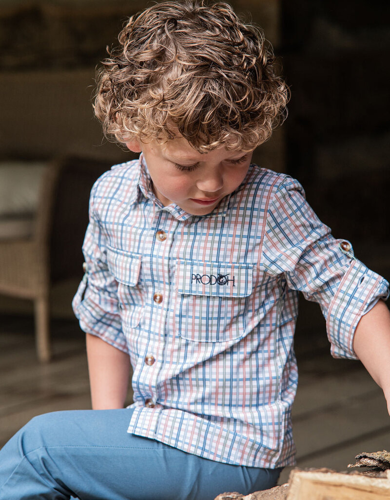Prodoh Founders Kids L/S Fishing Shirt Arona Sullivans Island Plaid