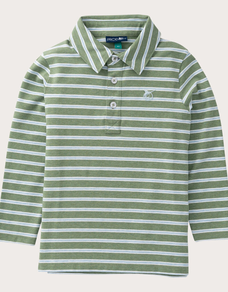 Prodoh L/S Too Cool for School Polo Hedge Cashmere Blue Stripe