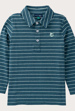 Prodoh L/S Too Cool for School Polo Tapestry Mist Green Stripe