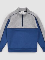 miles the label L/S MOCK NECK SWEATSHIRT GREY BLUE BLOCK