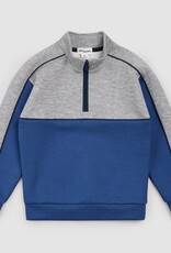 miles the label L/S MOCK NECK SWEATSHIRT GREY BLUE BLOCK