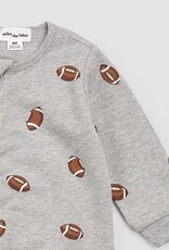 miles the label L/S PLAYSUIT GREY w/FOOTBALLS