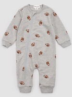 miles the label L/S PLAYSUIT GREY w/FOOTBALLS