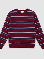 miles the label L/S CREW NECK SWEATSHIRT BURGUNDY STRIPE