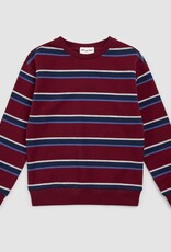 miles the label L/S CREW NECK SWEATSHIRT BURGUNDY STRIPE