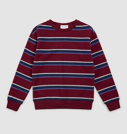 miles the label L/S CREW NECK SWEATSHIRT BURGUNDY STRIPE