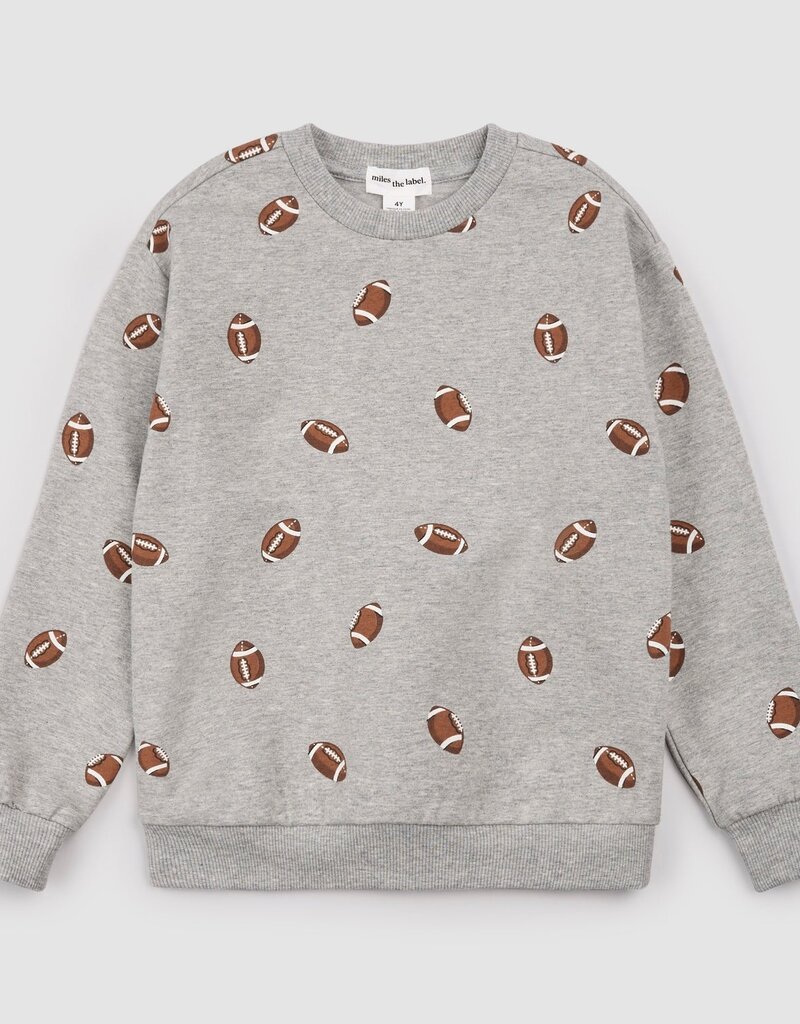 miles the label L/S CREW NECK SWEATSHIRT w/FOOTBALLS