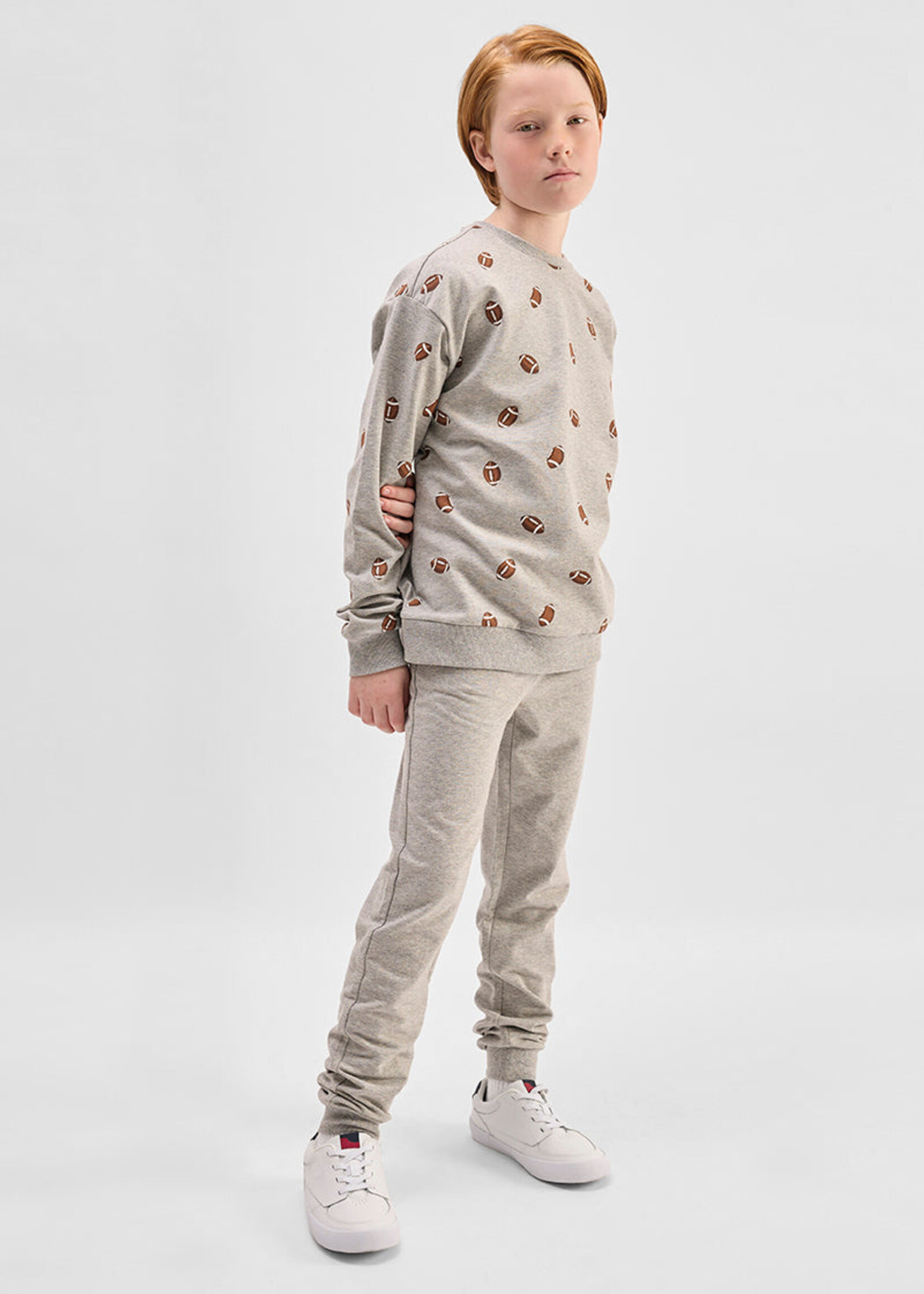 miles the label L/S CREW NECK SWEATSHIRT w/FOOTBALLS